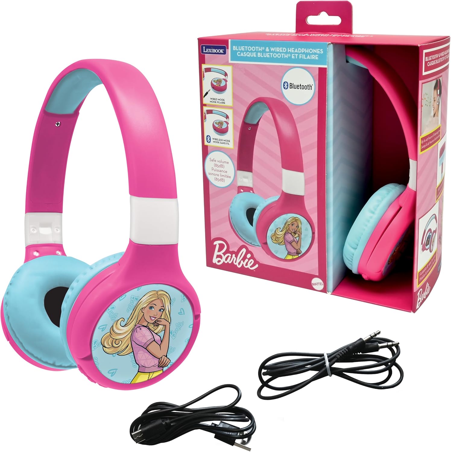 Casque audio Barbie Mattel 2-en-1 Bluetooth et filaire avec micro