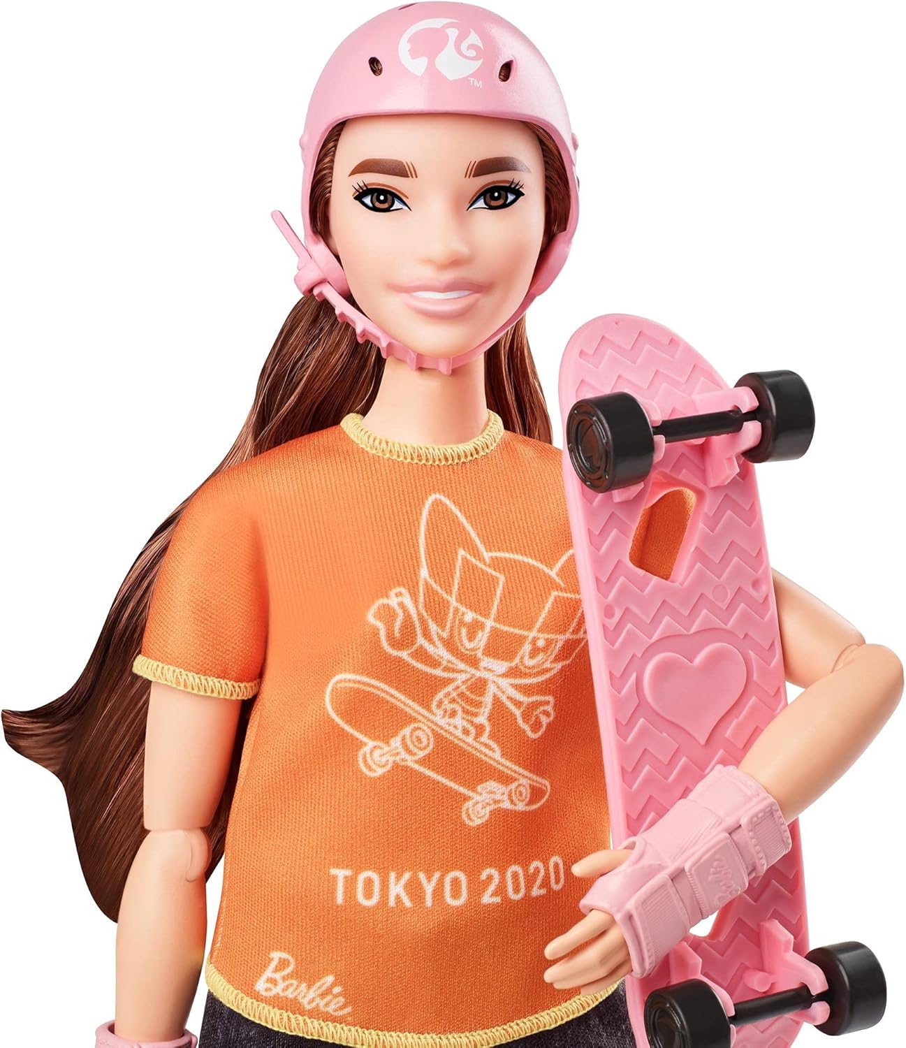 Coffret skateboard Barbie Tokyo 2020 avec poupée articulée brune – Image 2