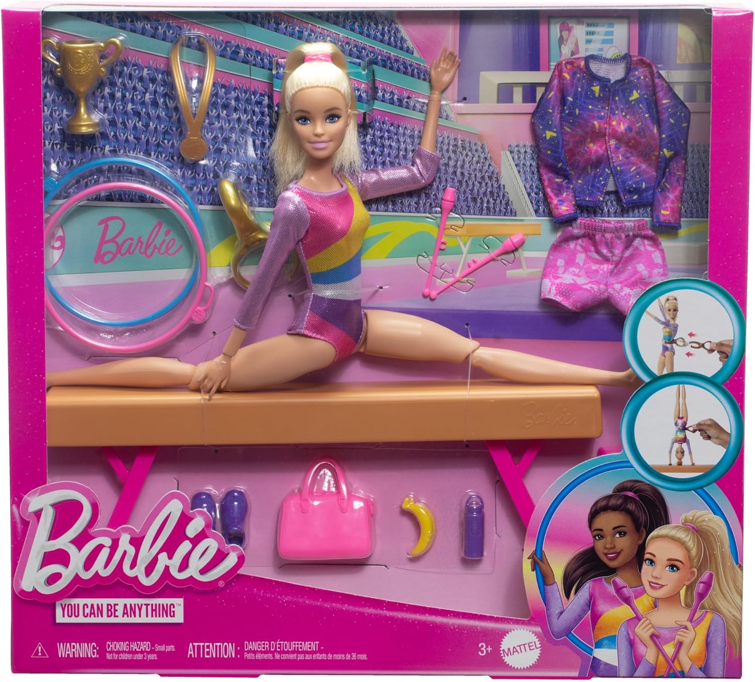 Barbie coffret de gymnastique HRG52 avec poupée blonde et accessoires – Image 6