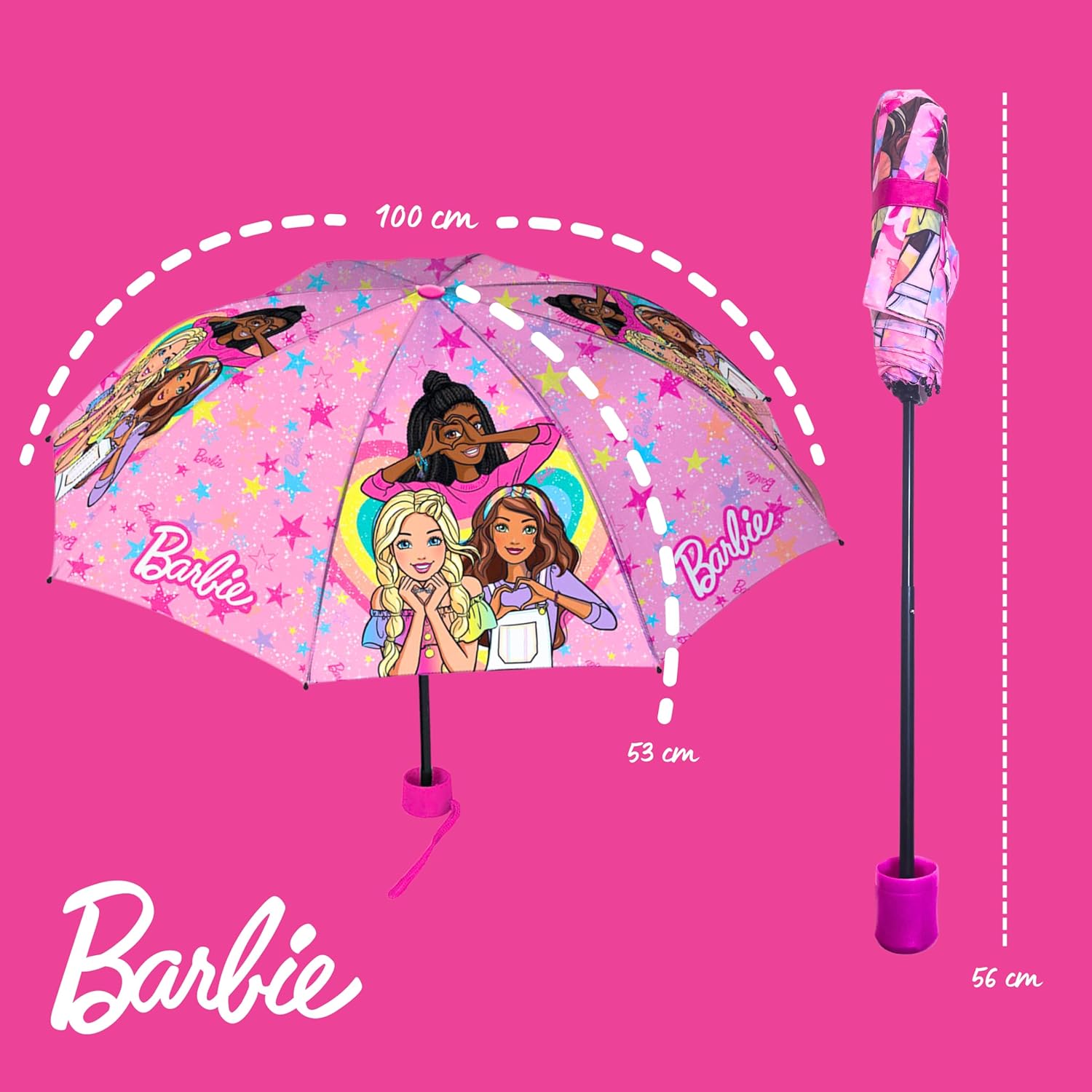 Parapluie pliant Barbie design poupée – Image 4
