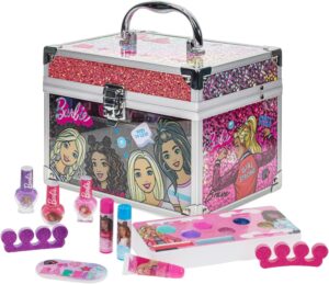 Kit de maquillage Barbie pour enfants avec mallette en acrylique, par Townley Girl