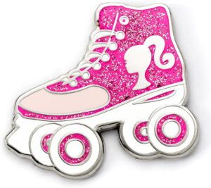 Pin's Barbie rose patin à roulettes en zinc, taille unique