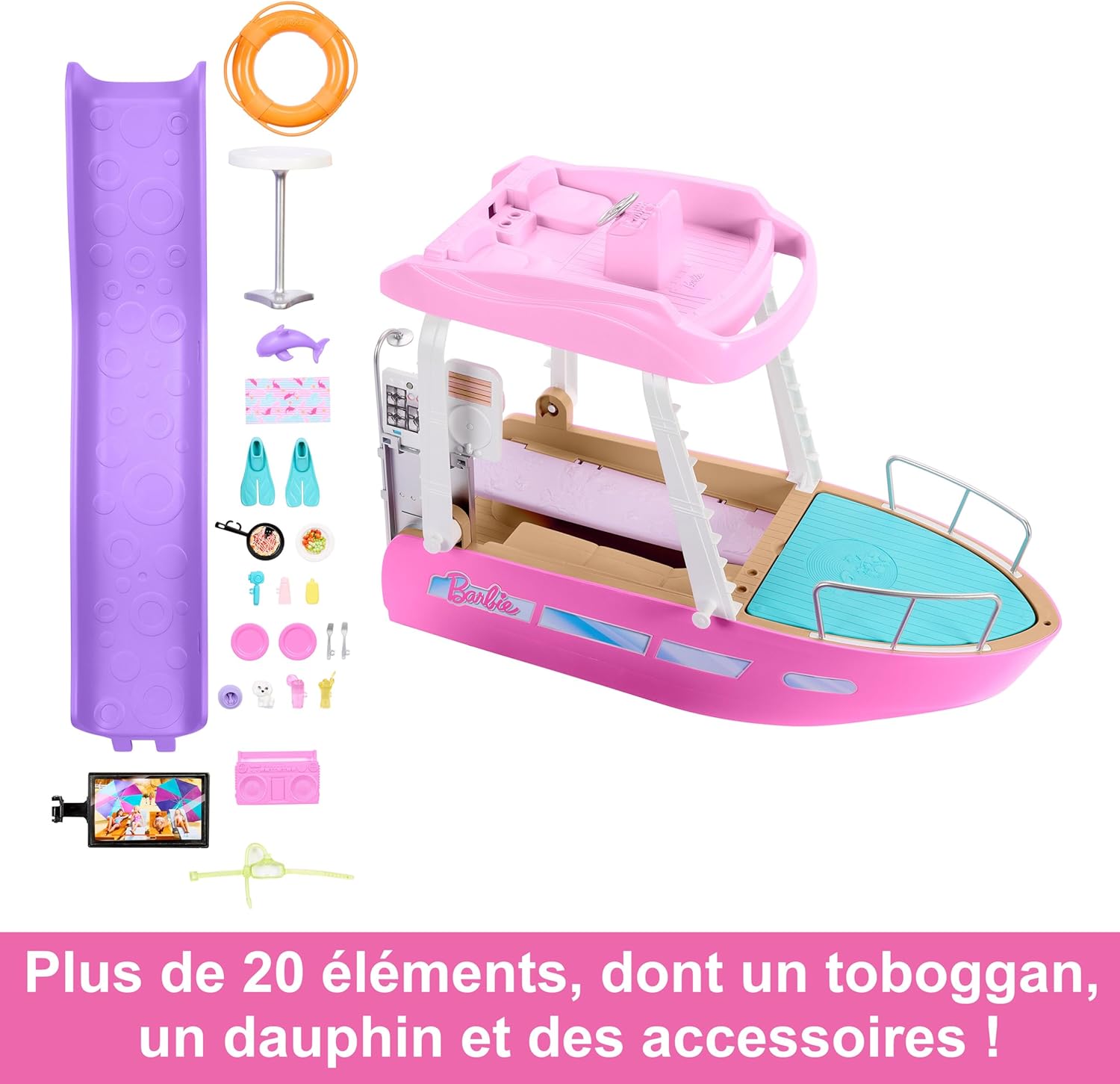 Barbie Bateau de rêve, coffret moderne avec 6 zones de jeu HJV37 – Image 5