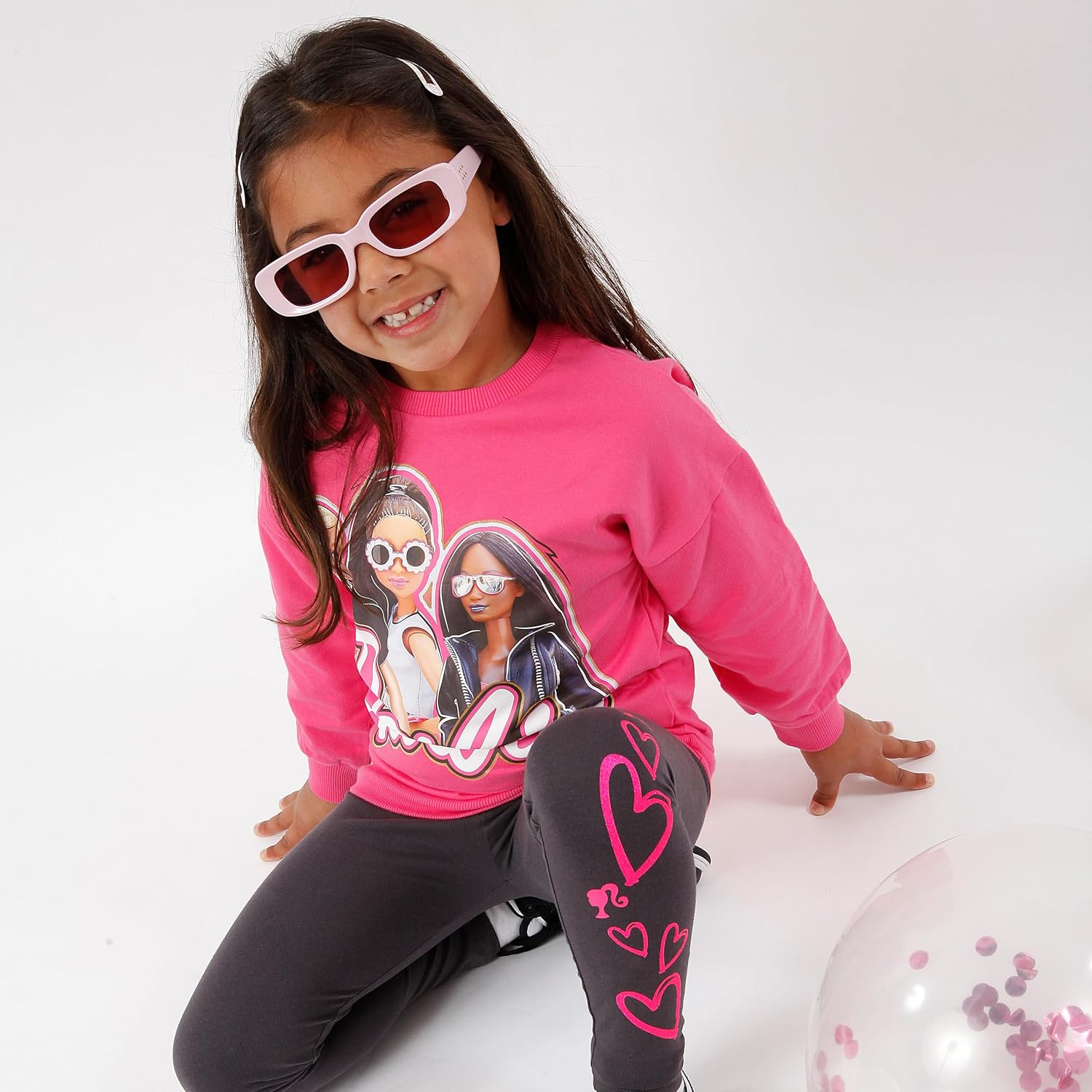 Ensemble Barbie coordonné sweat-shirt et leggings fille – Image 2