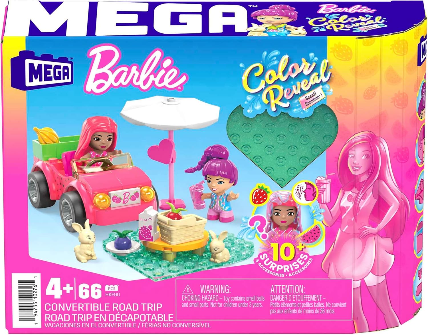 Barbie Road Trip en décapotable, coffret de construction 60 briques avec 2 mini-poupées Color Reveal – Image 6