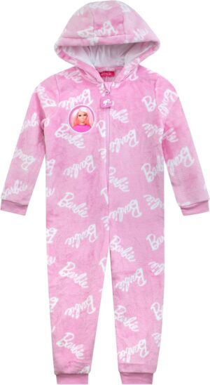 Combinaison Barbie rose en polaire pour fille
