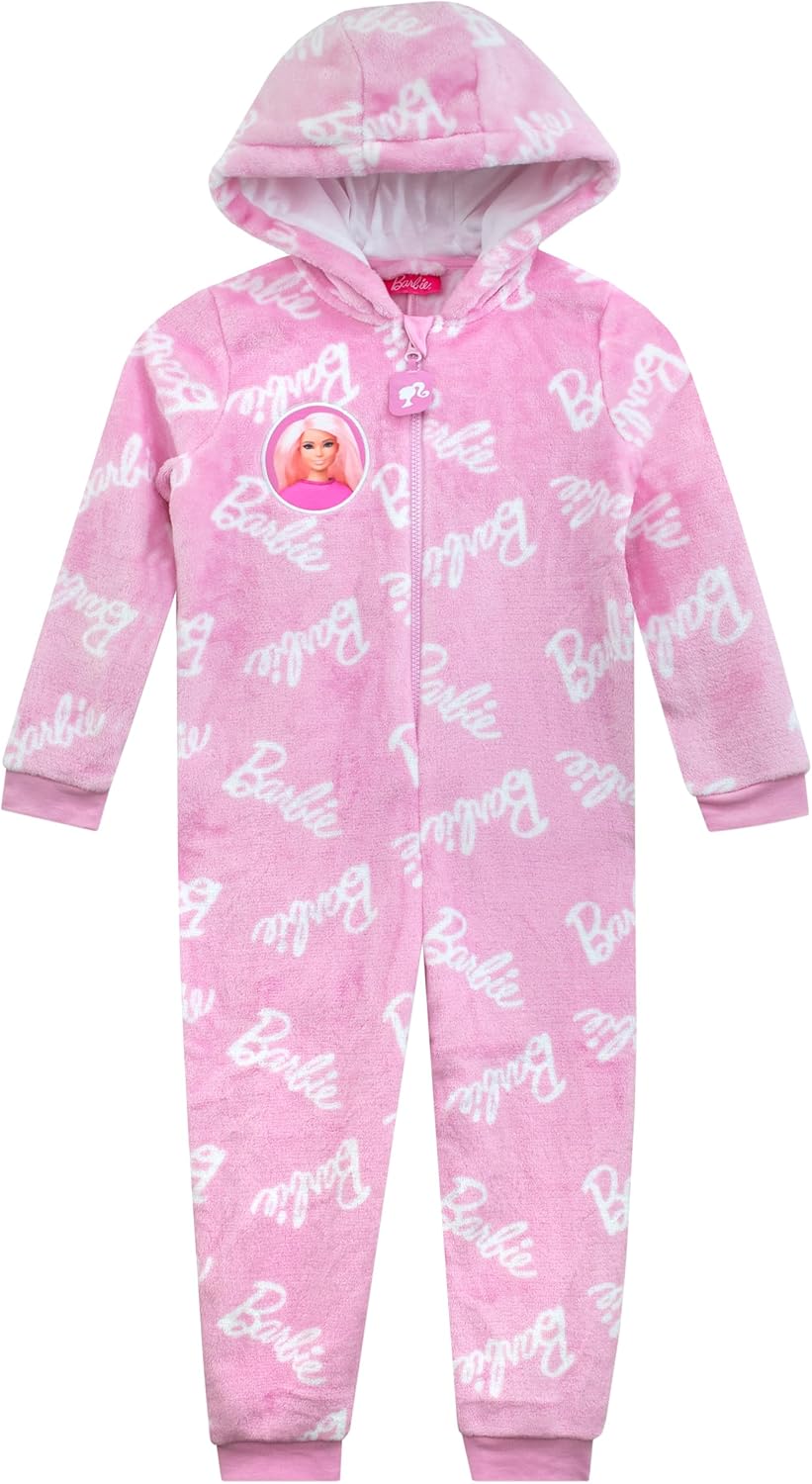 Combinaison Barbie rose en polaire pour fille