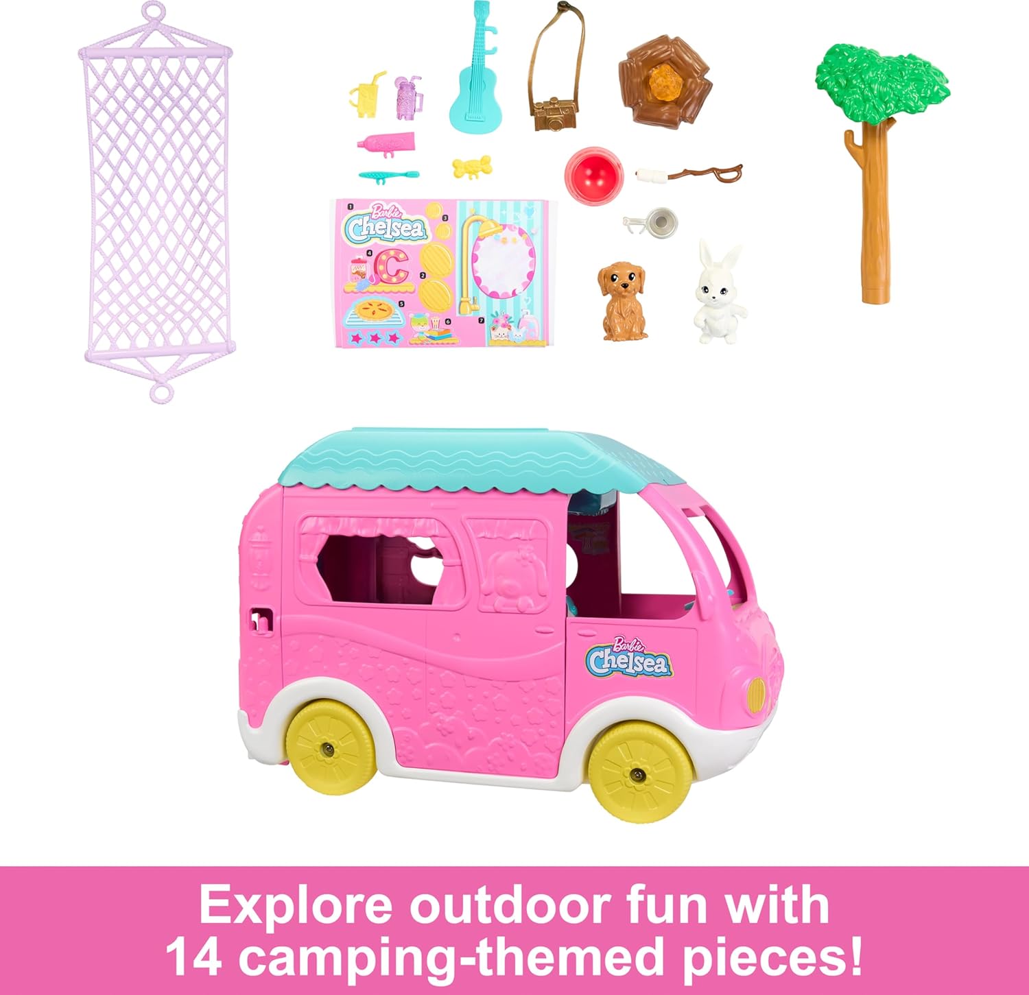 Camping-car Barbie Chelsea 2-en-1 avec 15 accessoires – Image 3