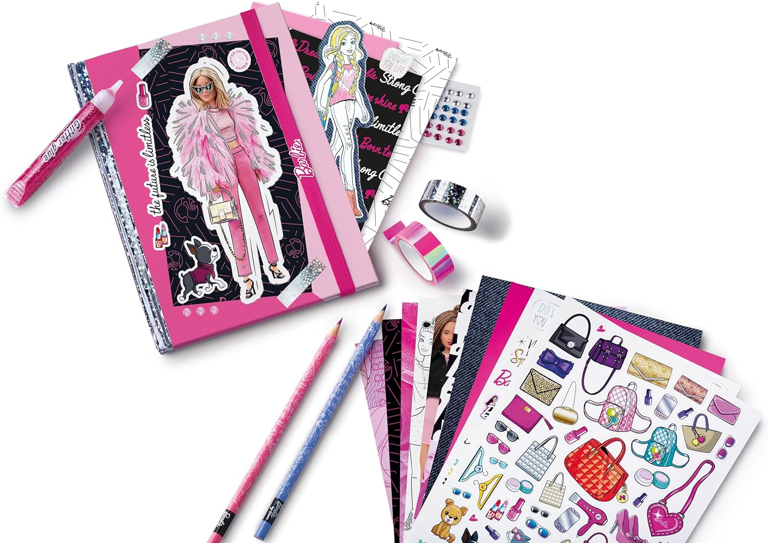 Kit scrapbooking Barbie avec carnet à décorer et 55 accessoires – Image 4
