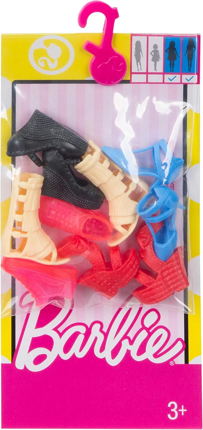 Pack de 5 paires de chaussures Barbie pour poupées Curvy et Tall FCR93 – Image 3