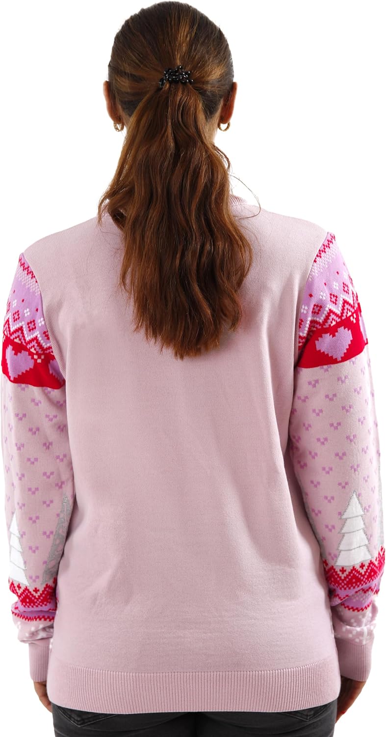 Pull de Noël Barbie femme rose, rouge et blanc – Image 3