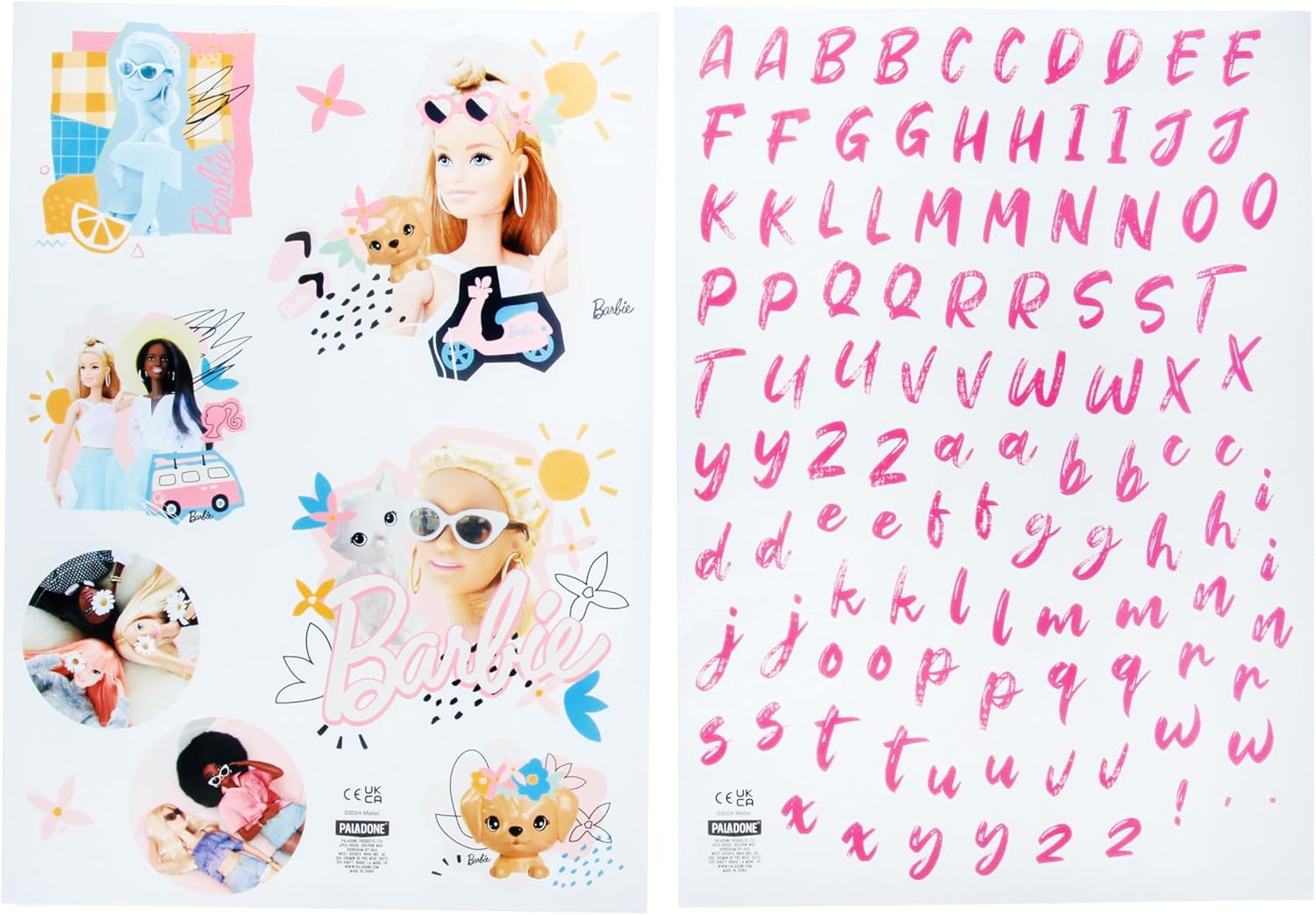 Stickers muraux Barbie réutilisables avec lettres et accessoires – Image 3