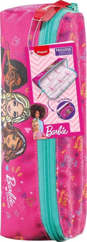 Trousse triangulaire Barbie à ouverture XXL, personnalisable avec 1 côté à colorier