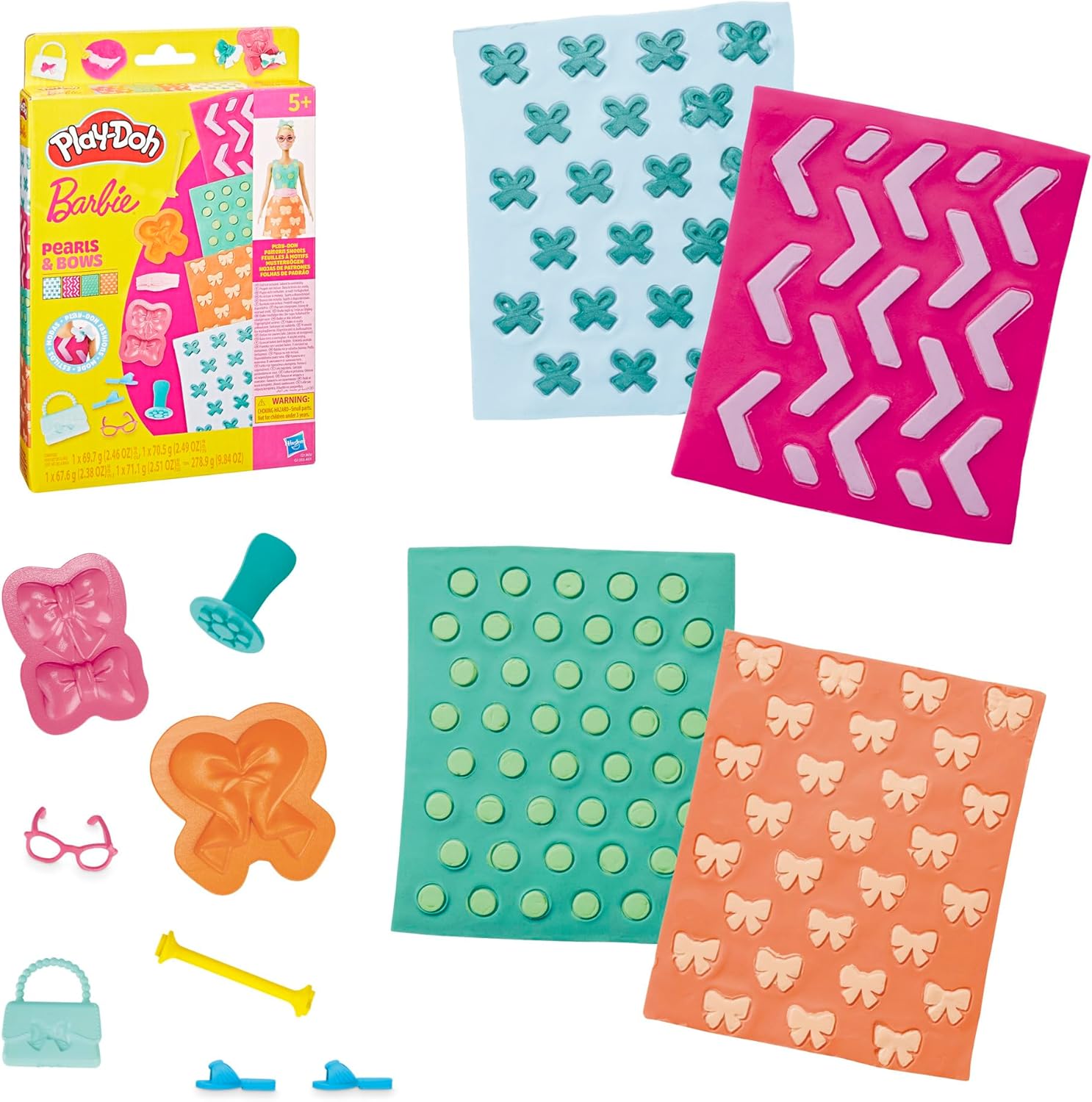 Recharge Barbie Play-Doh perles et nœuds, pack d'accessoires