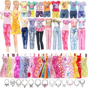 Pack Barbie compatible 21 pièces avec robes, tenues et couronnes