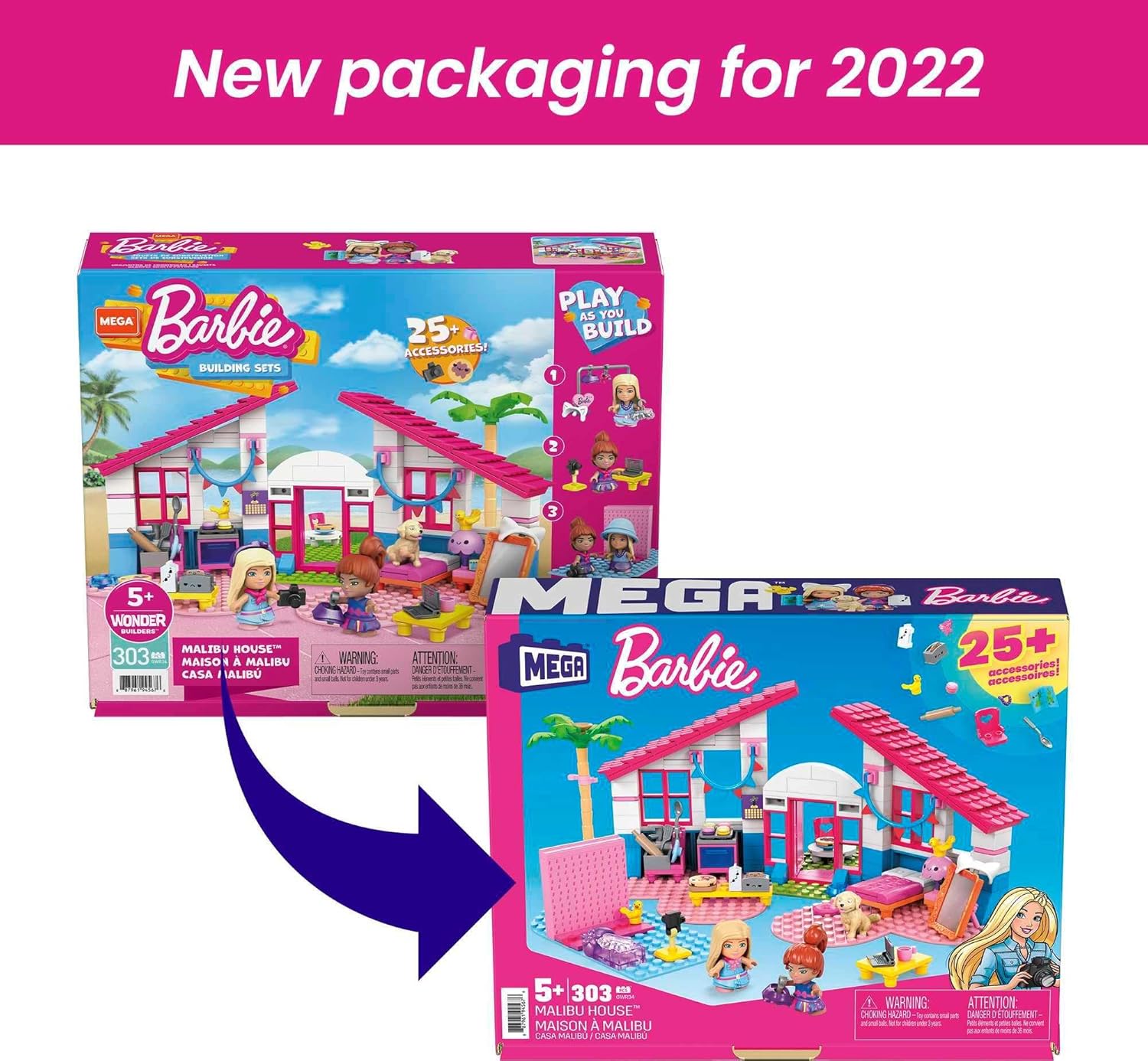 Maison de Malibu Barbie Mega, 303 pièces avec 2 mini-figurines – Image 6