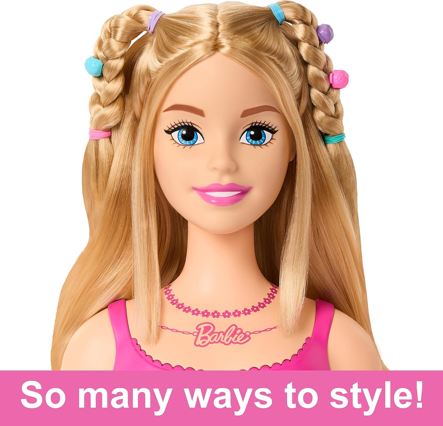 Barbie tête de coiffure cheveux blonds avec 20 accessoires HMD88 – Image 5