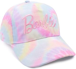 Casquette snapback Barbie tie and dye rose et bleu avec logo brodé