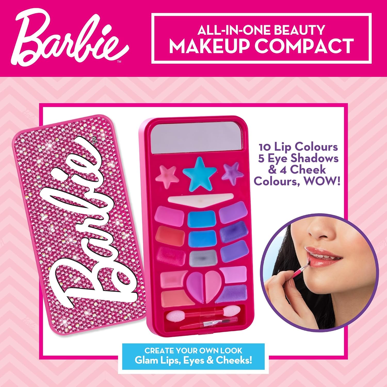 Compact maquillage Barbie 19 couleurs pour yeux, lèvres et joues – Image 5