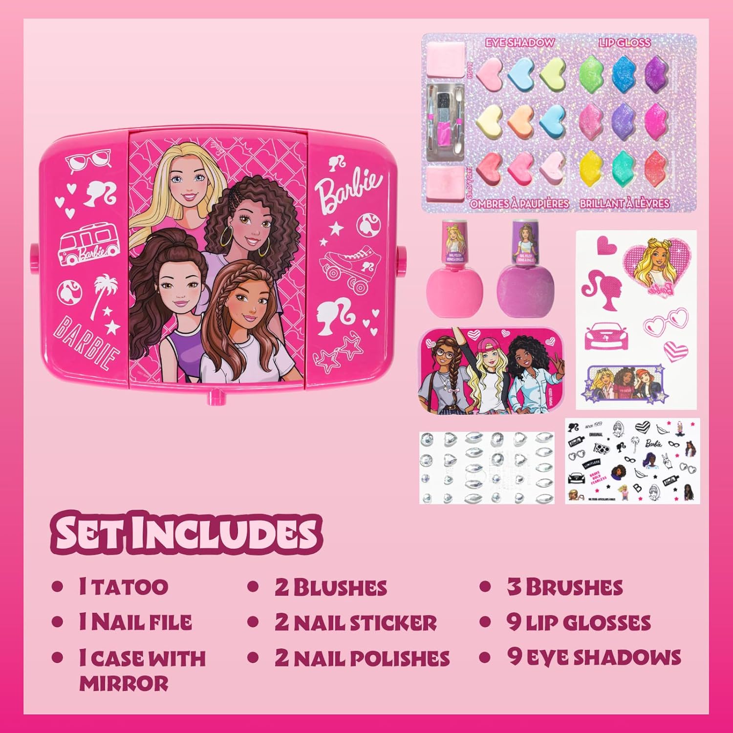 Barbie coiffeuse beauté avec miroir lumineux et accessoires – Image 2