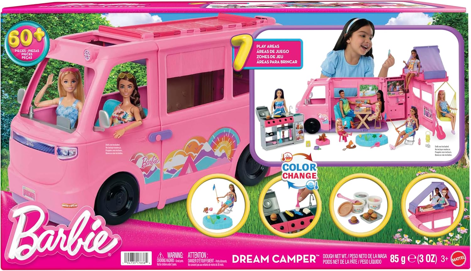 Barbie Camping-Car de rêve avec tente de toit et 60 accessoires – Image 7