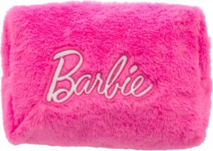 Trousse beauté Barbie en fausse fourrure rose 23x15cm