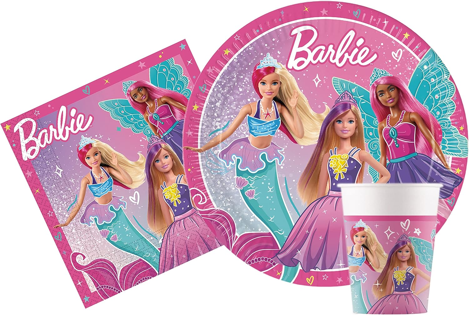 Kit de fête Barbie Fantasy pour 8 personnes, 36 pièces