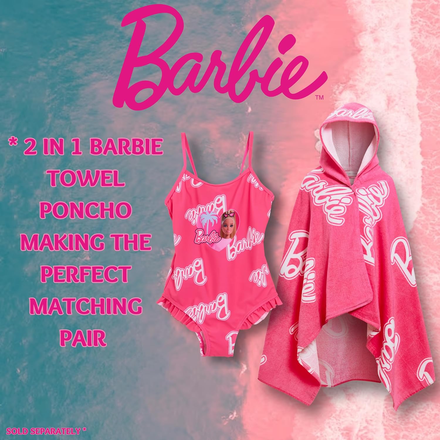 Maillot de bain une pièce Barbie rose pour filles – Image 5