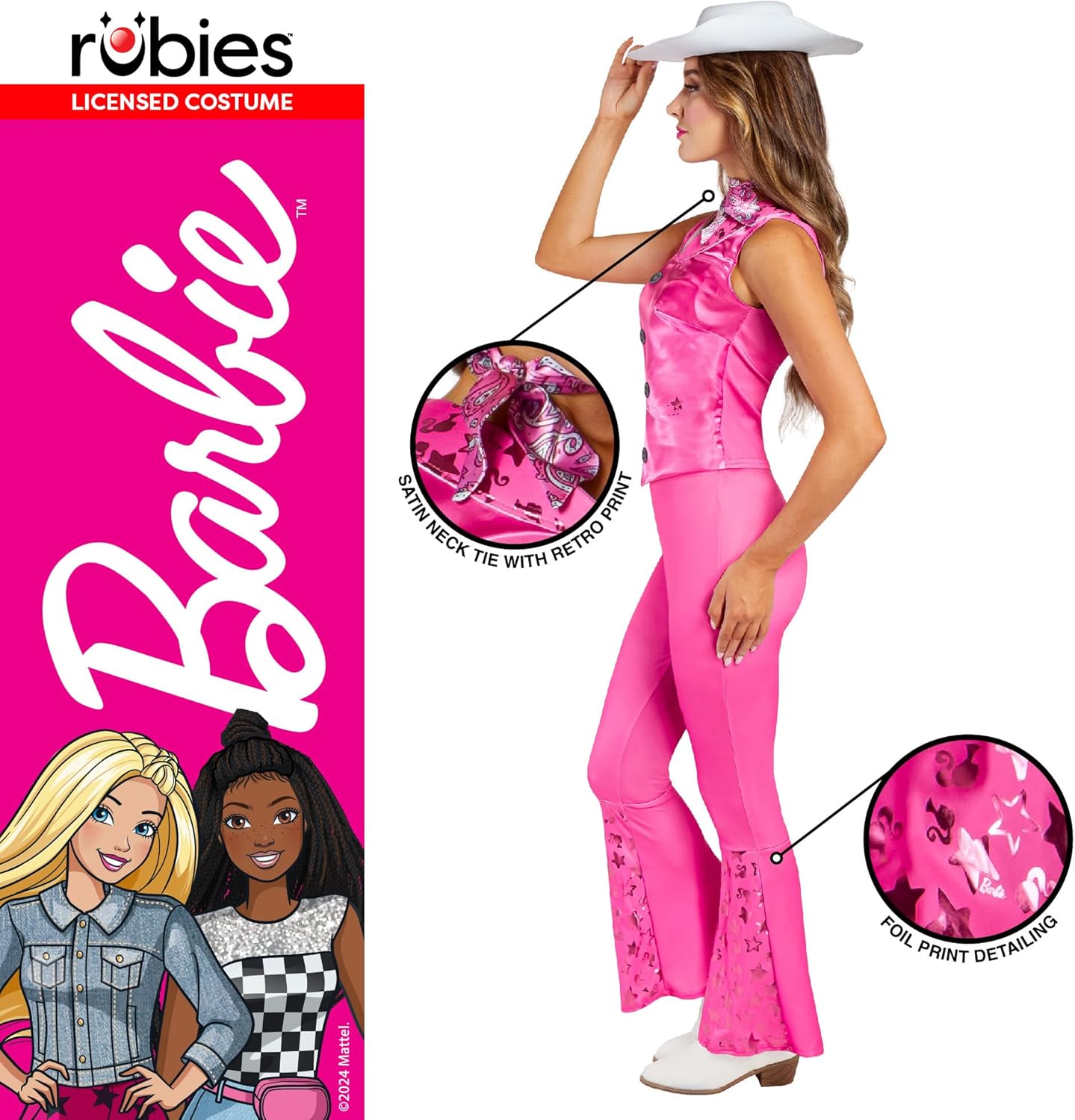 Costume Barbie cowboy rose pour femme adulte – Image 3