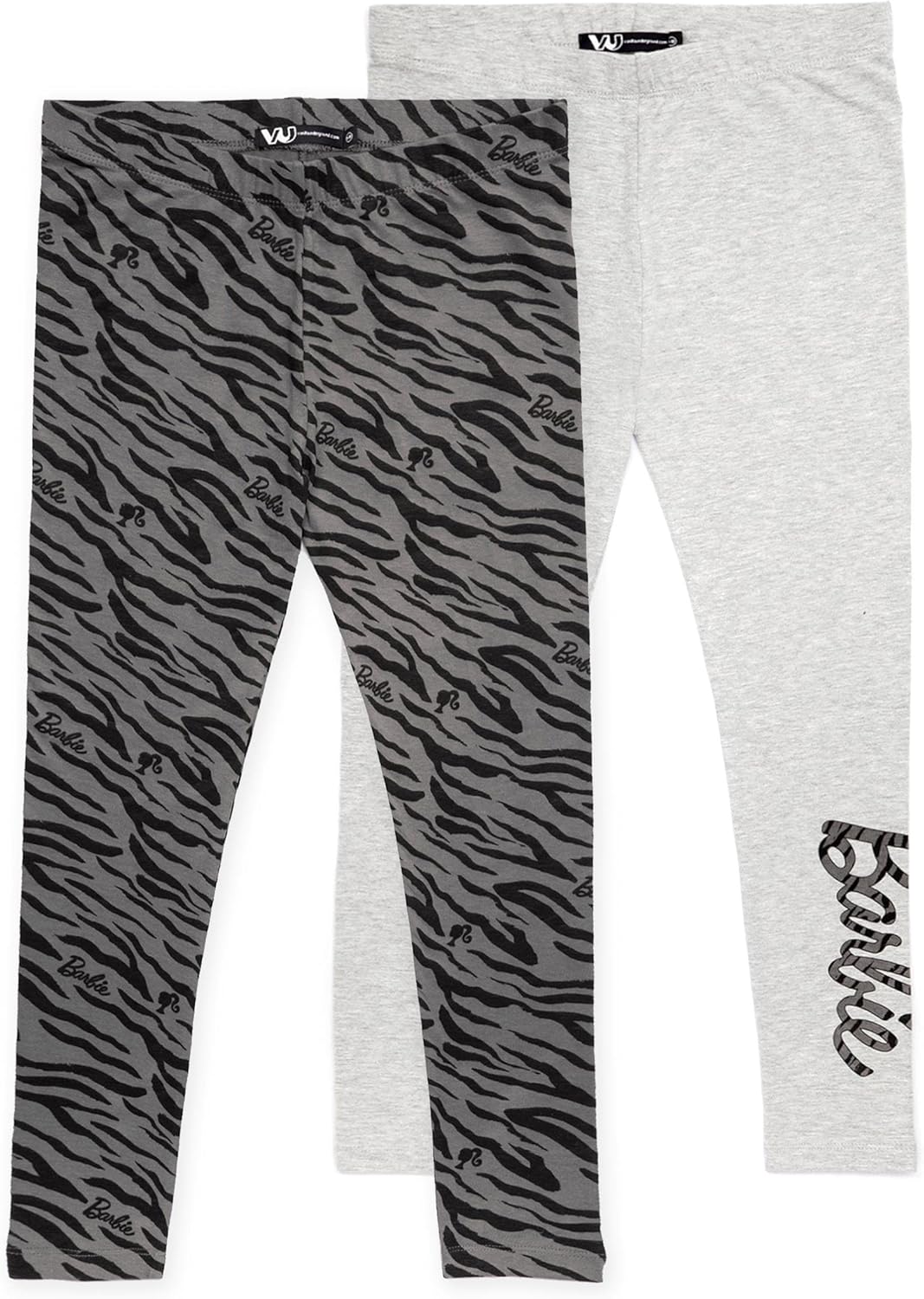 Leggings Barbie fille lot de 2 imprimé animal gris noir