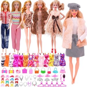 Lot compatible Barbie 52 pièces avec 5 maillots de bain et 28 accessoires