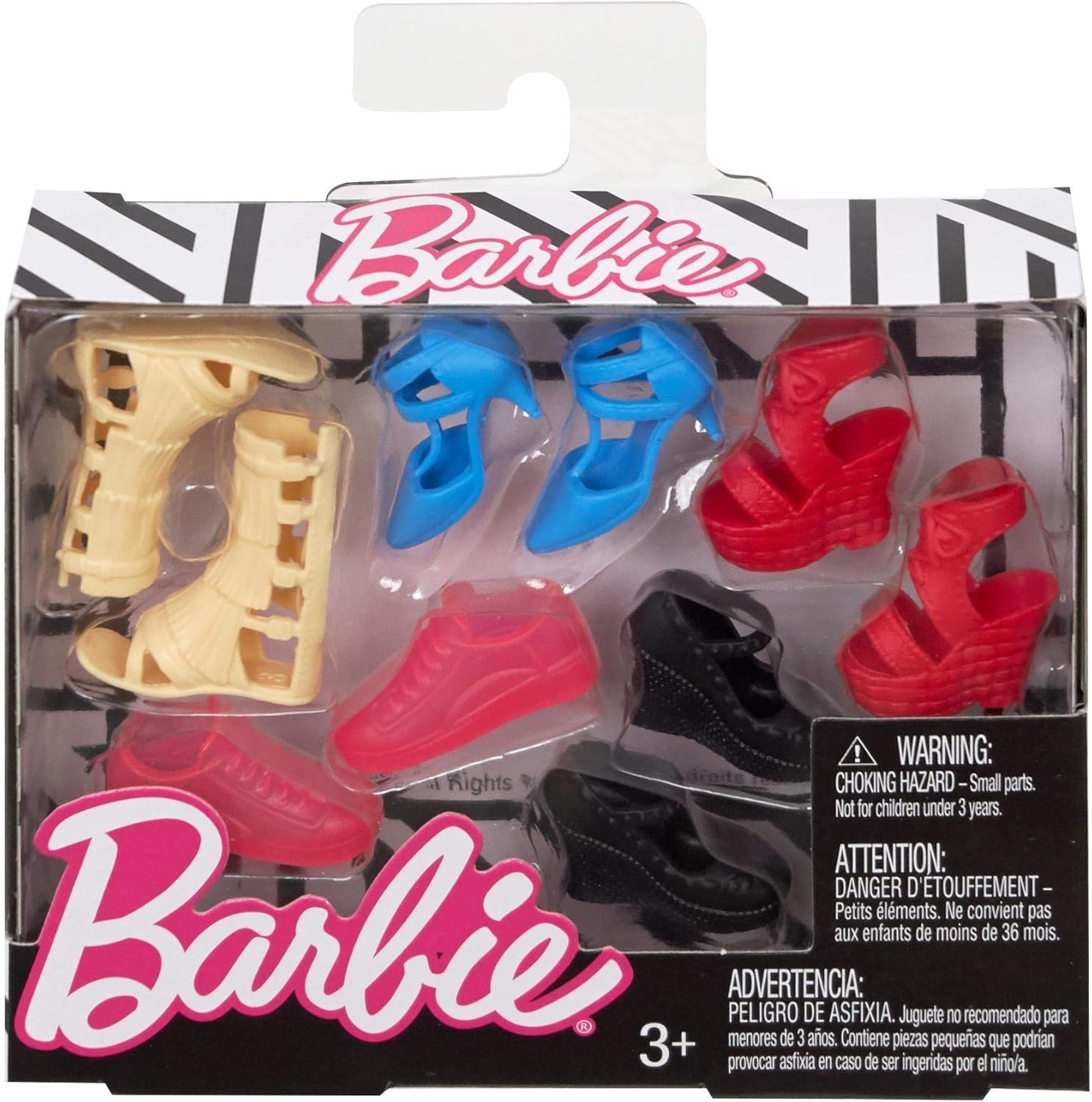 Pack de 5 paires de chaussures Barbie pour poupées Curvy et Tall FCR93 – Image 4