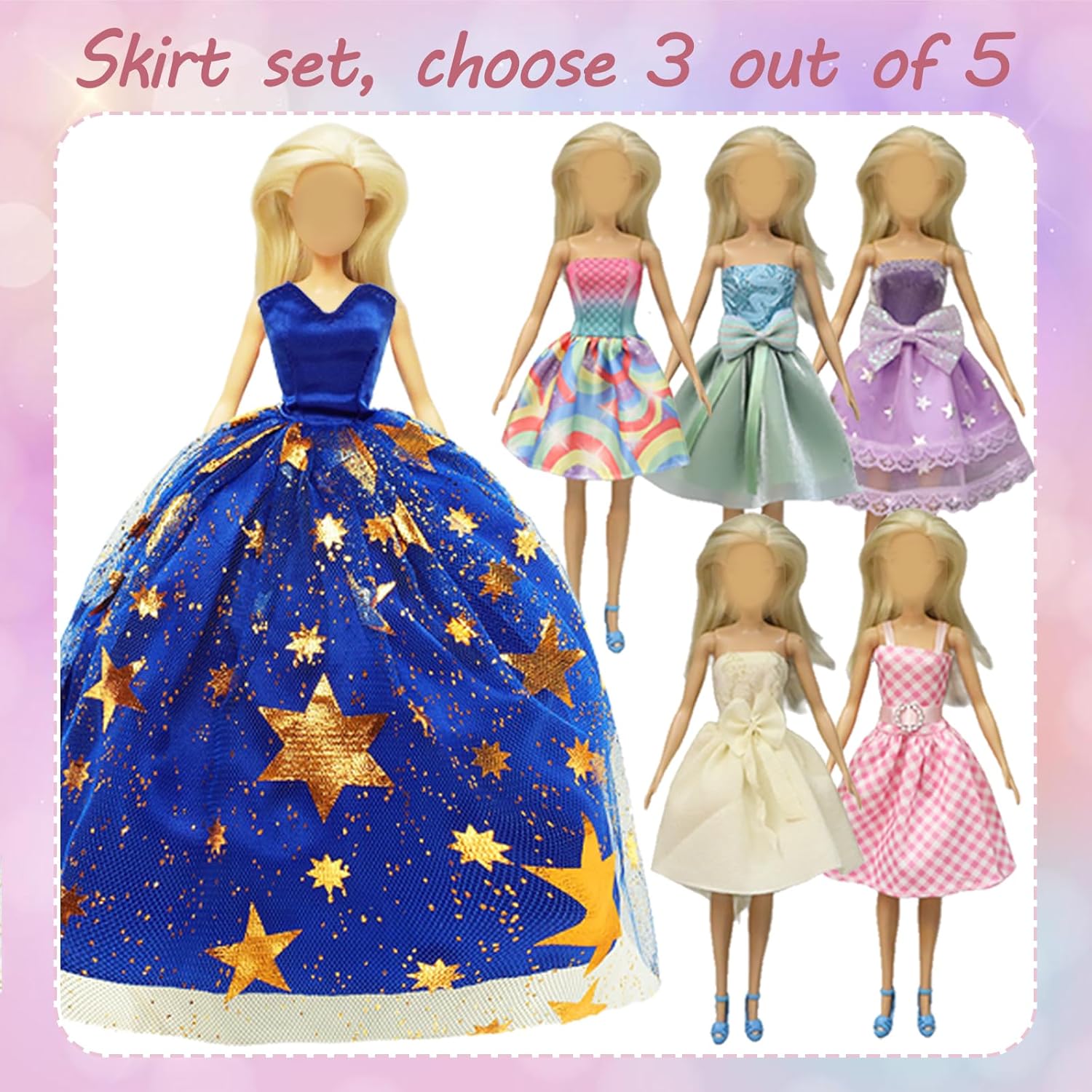 Barbie vêtements 56 pièces pour poupées de 11,5 pouces avec 20 chaussures et 18 accessoires – Image 3