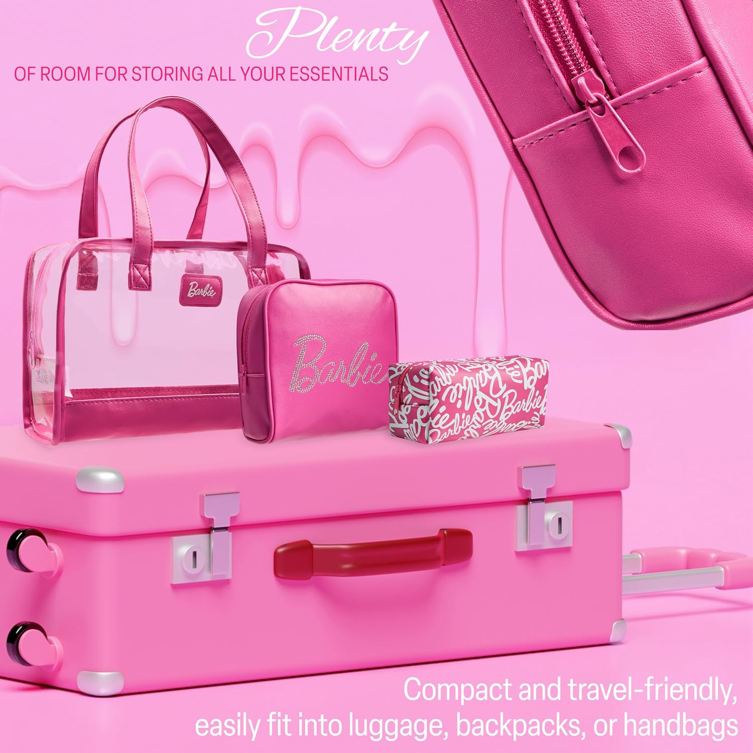 Barbie ensemble 3 trousses de toilette et pochettes maquillage fille – Image 6