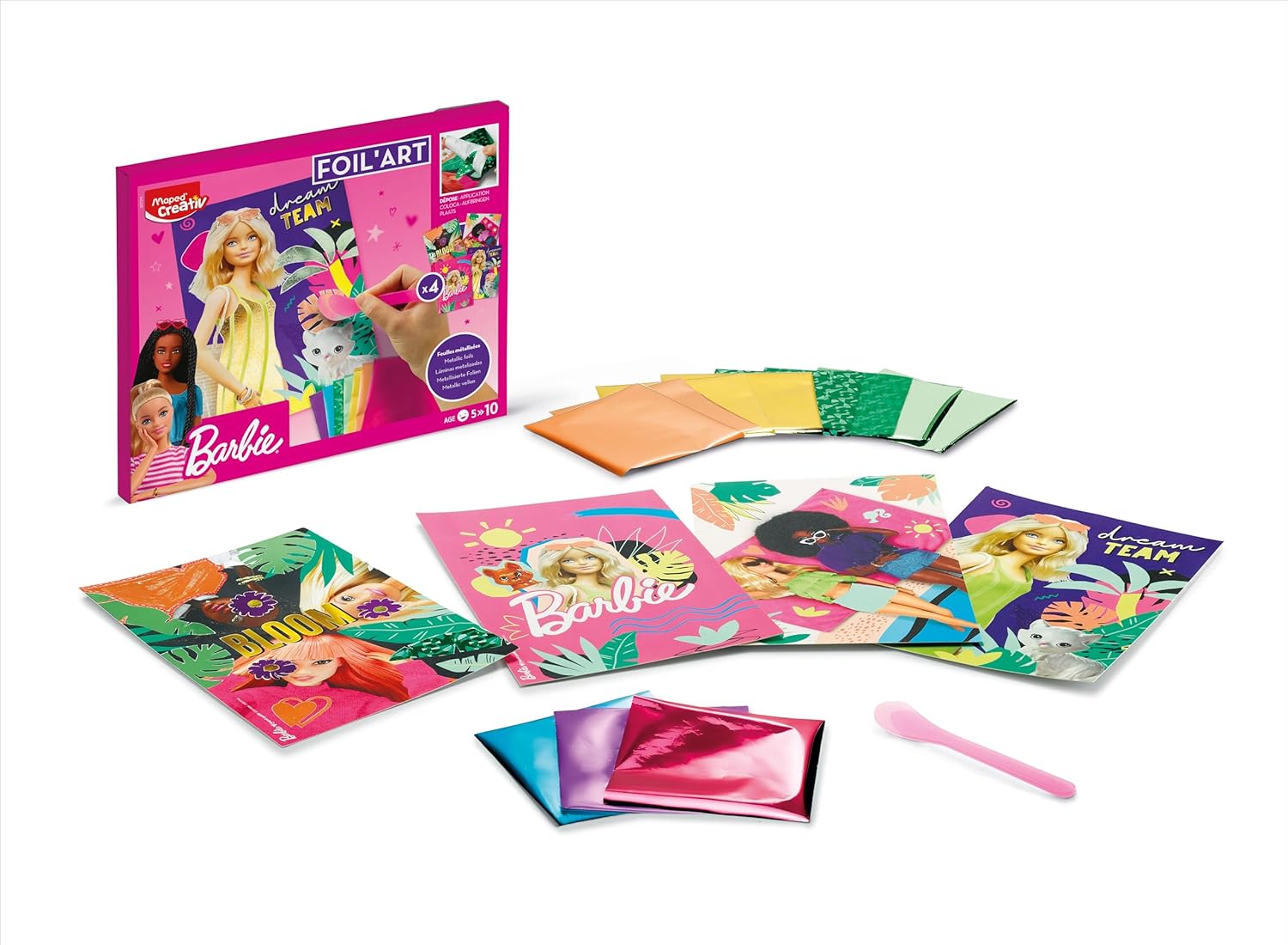 Barbie Foil'Art Maped Creativ avec 4 cartes à décorer – Image 4