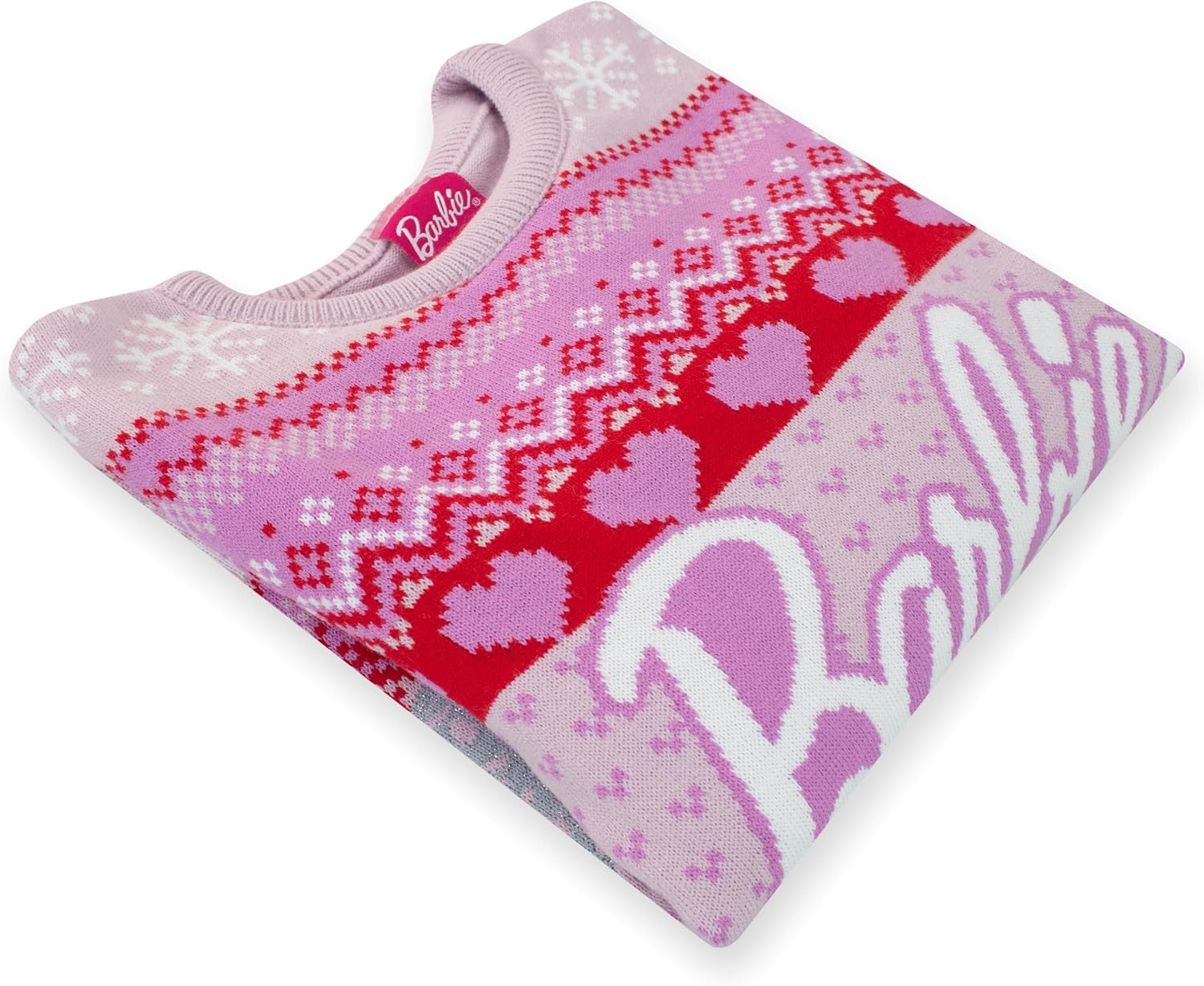 Pull de Noël Barbie femme rose, rouge et blanc – Image 8