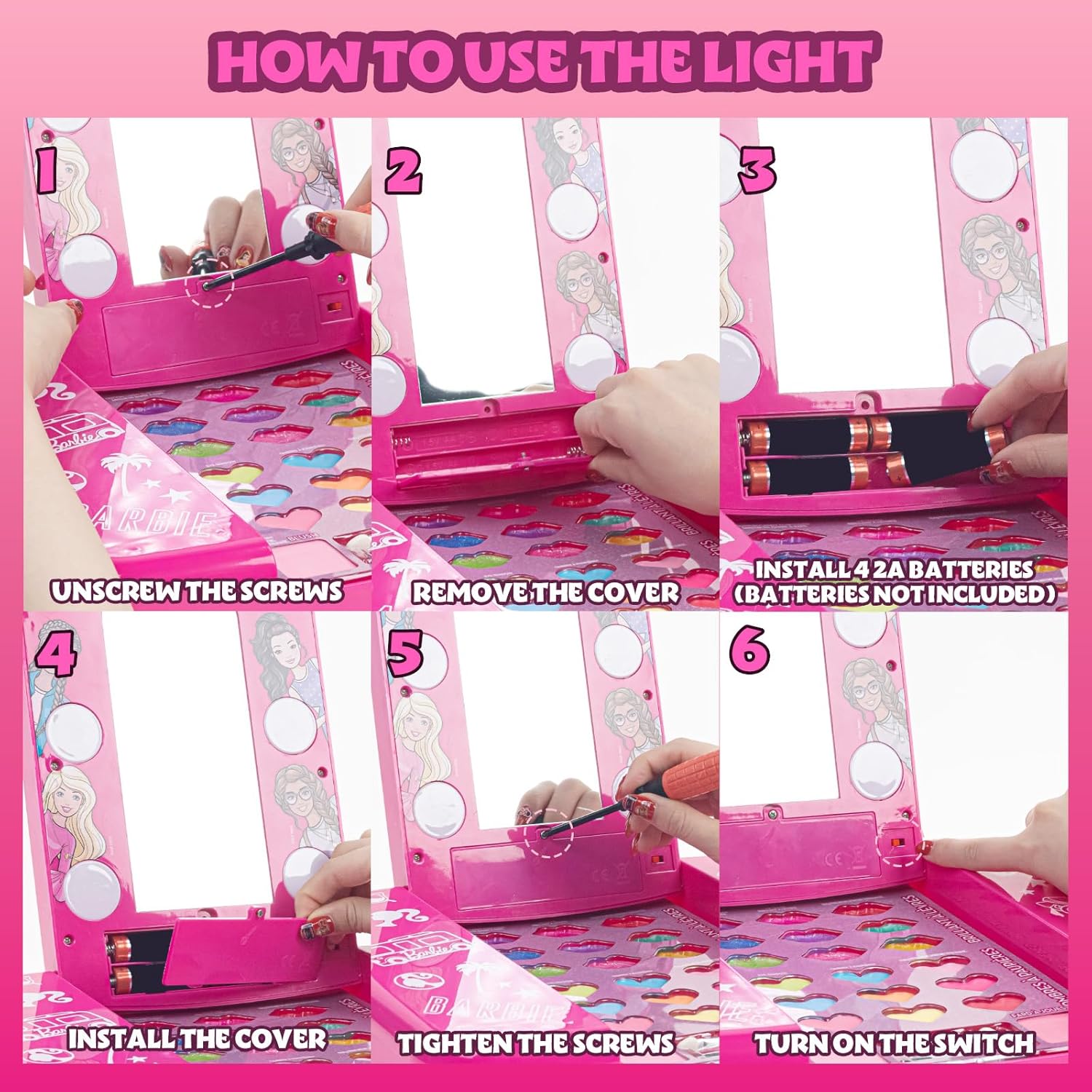 Barbie coiffeuse beauté avec miroir lumineux et accessoires – Image 6