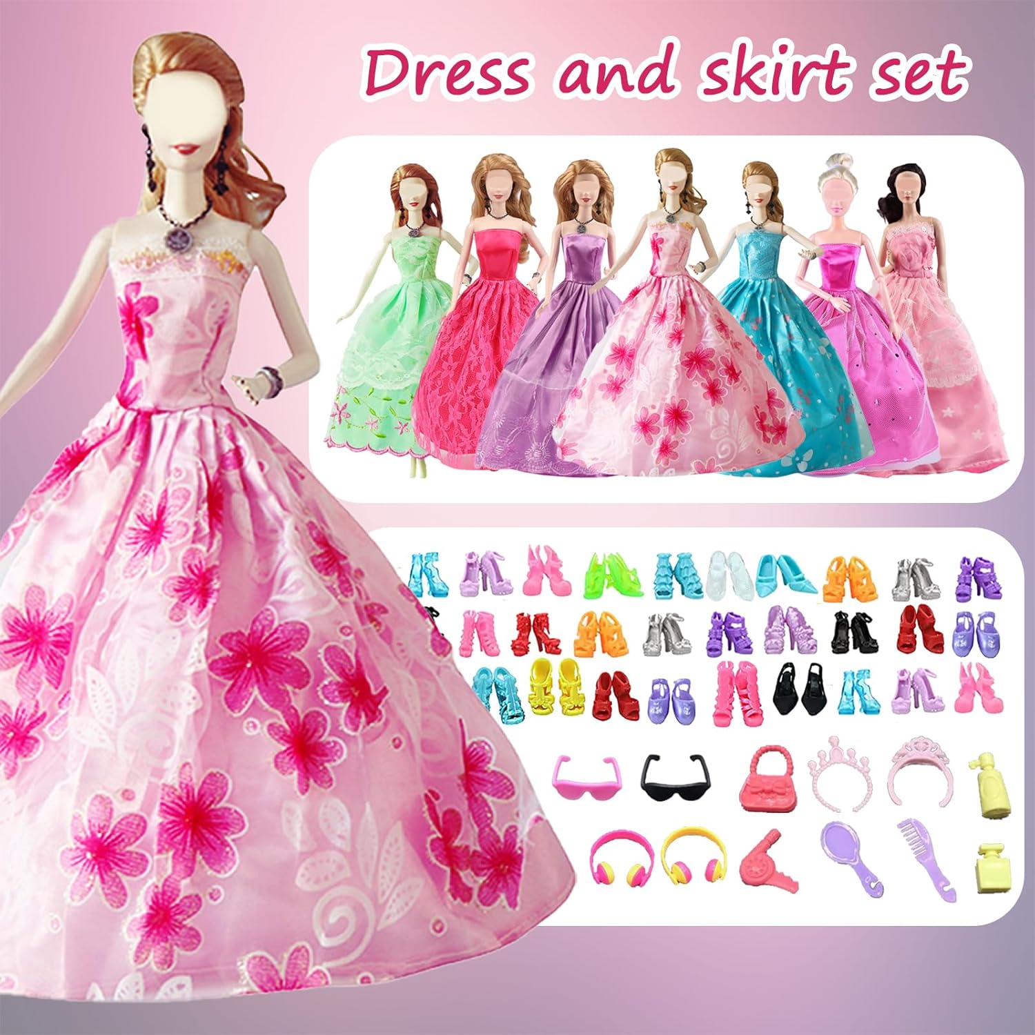 Tenues Barbie pour poupées de 28 cm avec 6 robes de mariée – Image 2
