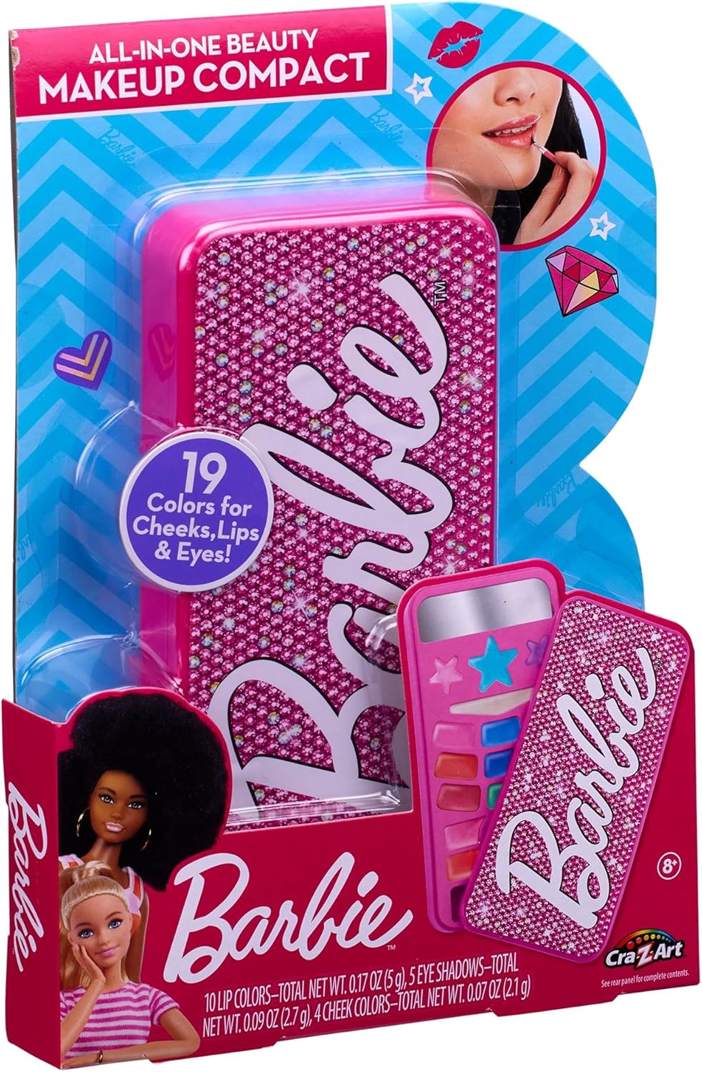 Compact maquillage Barbie 19 couleurs pour yeux, lèvres et joues – Image 2