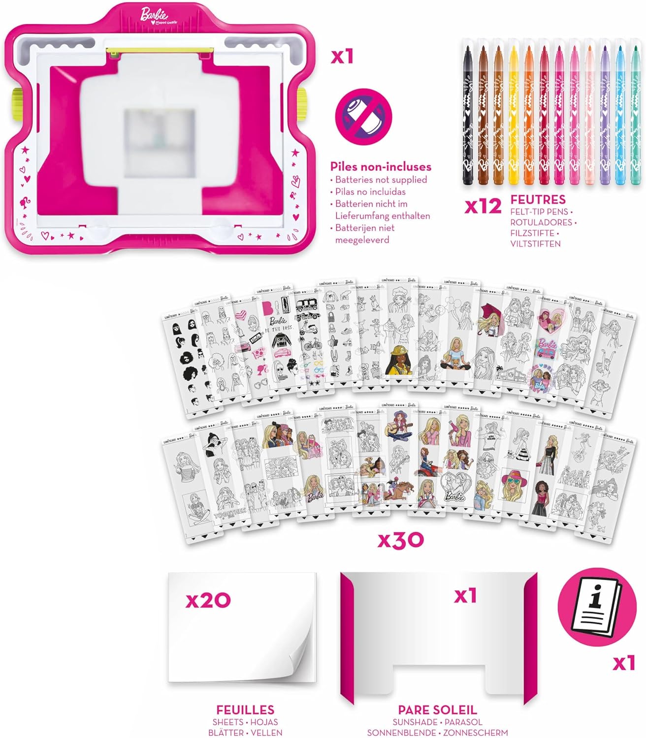 Lumi'Board Barbie rose, machine lumineuse pour apprendre à dessiner – Image 6