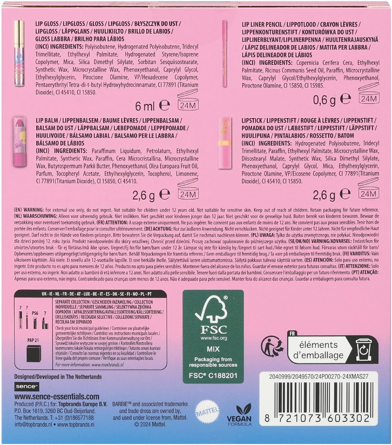 Barbie Coffret lèvres 4 pièces Vegan Beauty Box – Image 8