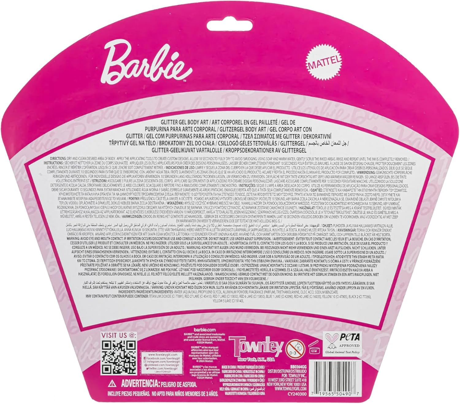 Barbie coffret 16 stylos gel pailletés multicolores dès 3 ans Townley Girl – Image 8