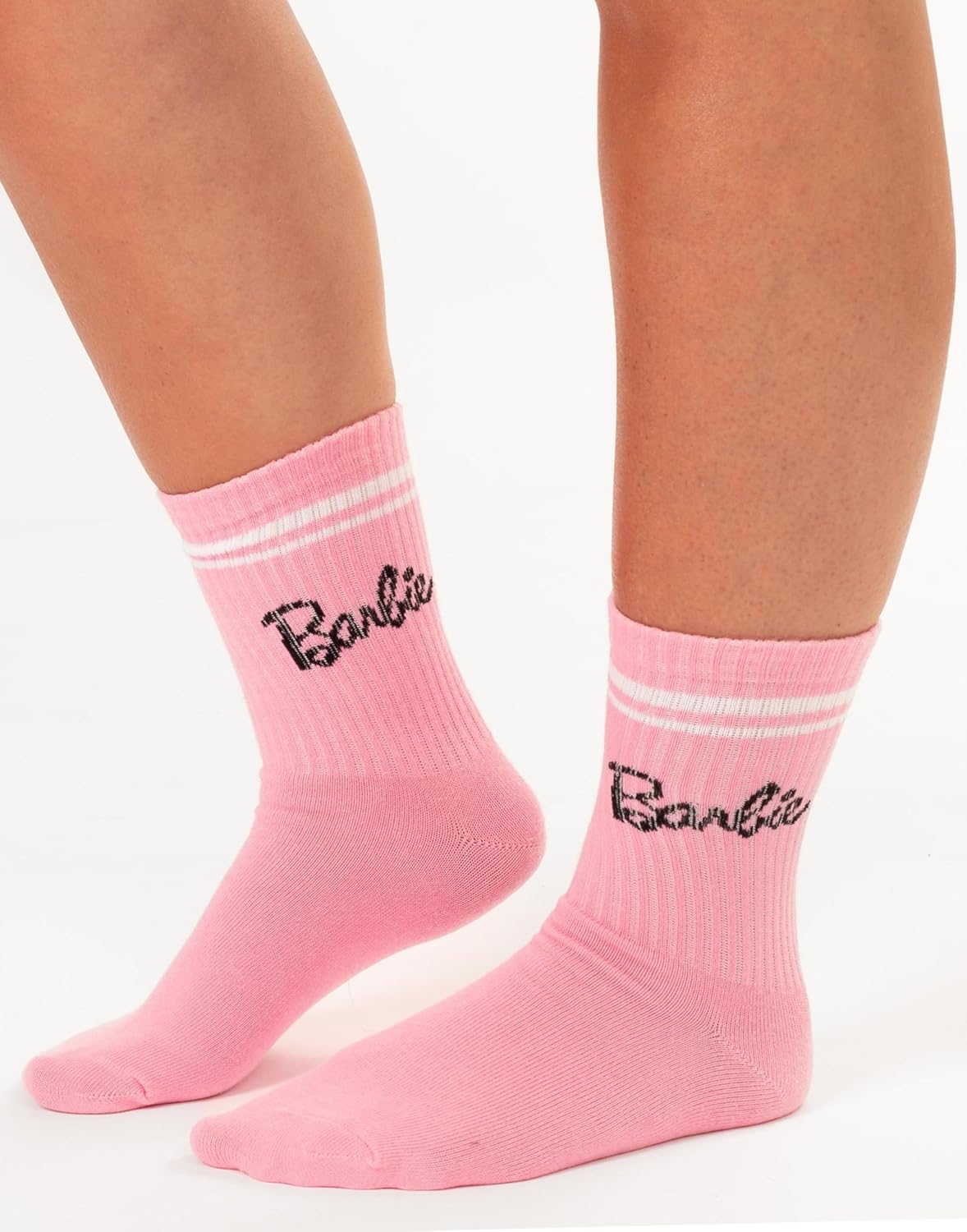 Lot de 3 chaussettes Barbie pour femme en rose, gris et noir – Image 6