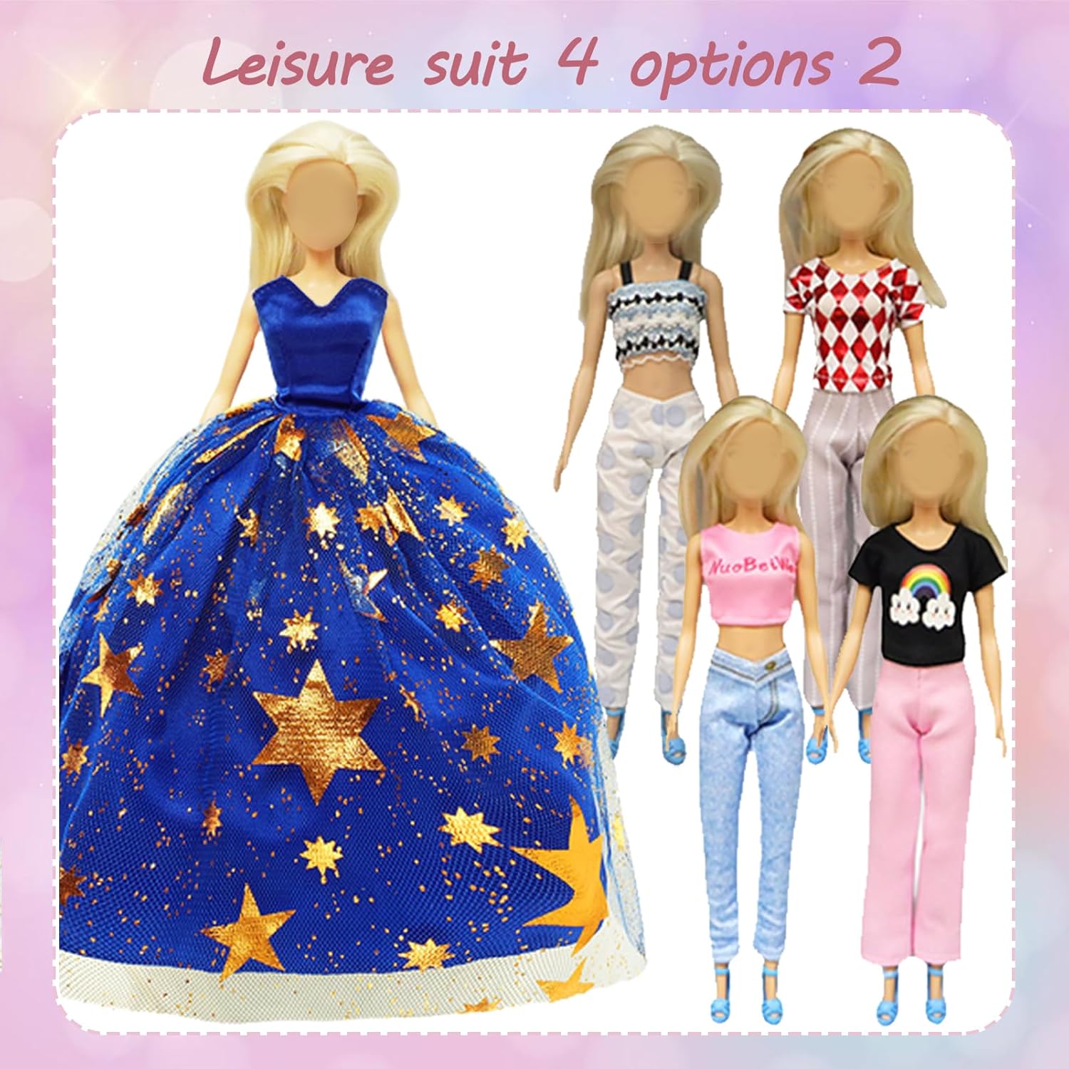 Barbie vêtements 56 pièces pour poupées de 11,5 pouces avec 20 chaussures et 18 accessoires – Image 4