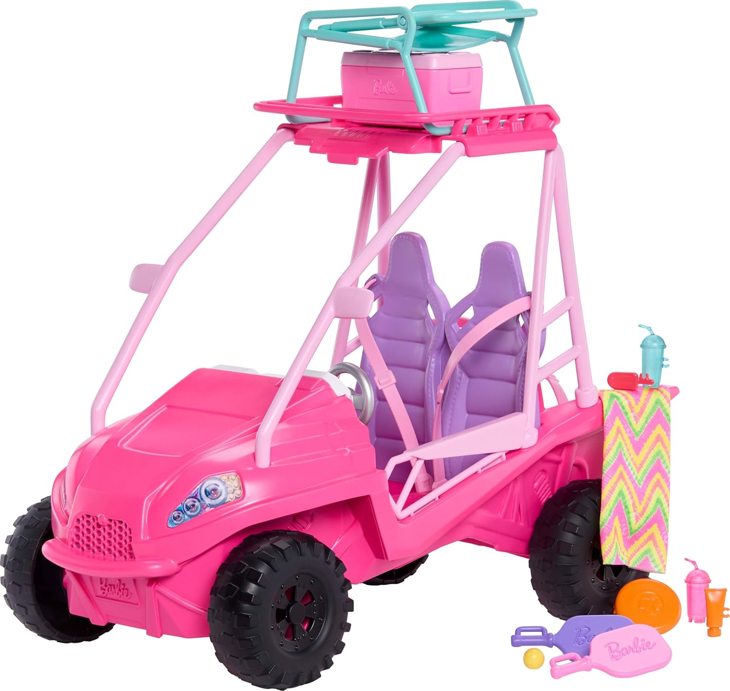 Buggy Barbie Détectives de plage avec plus de 10 accessoires JFV68