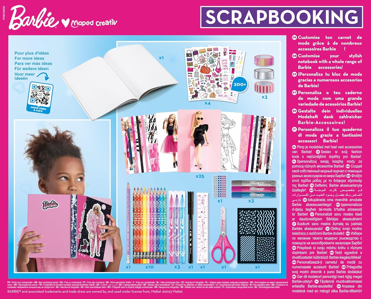 Kit scrapbooking Barbie avec carnet à décorer et 55 accessoires – Image 2