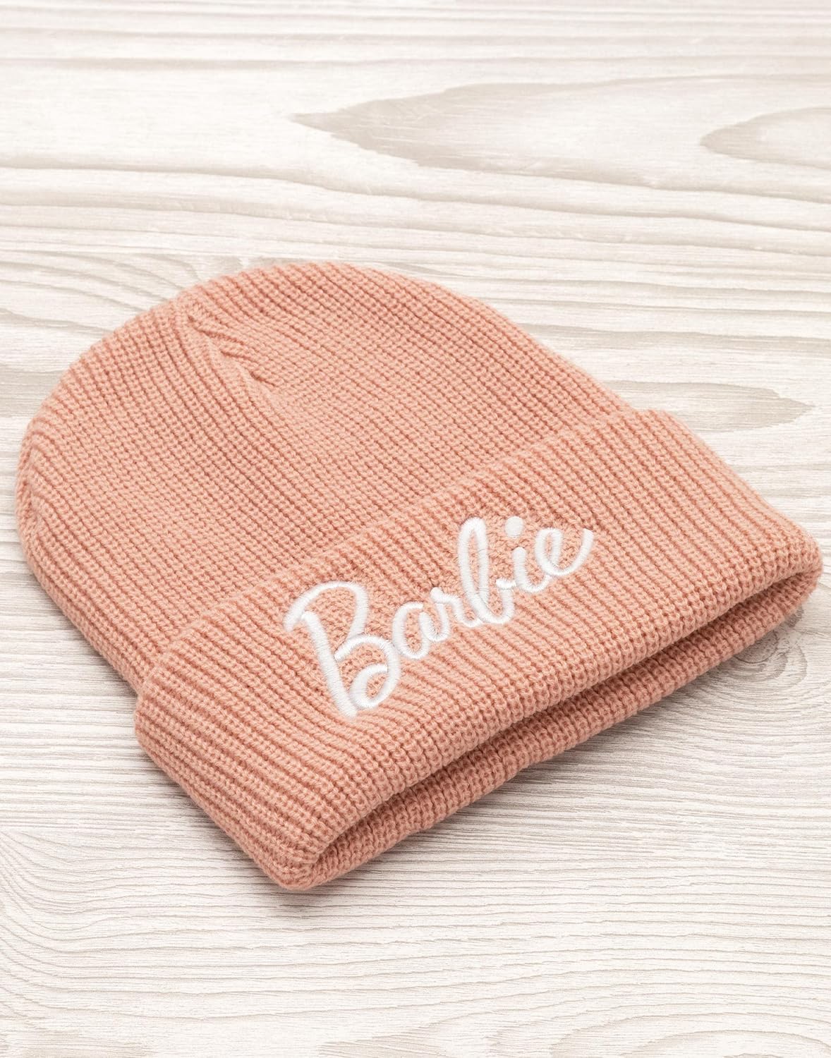 Bonnet d’hiver Barbie rose en tricot pour femme, taille unique – Image 3