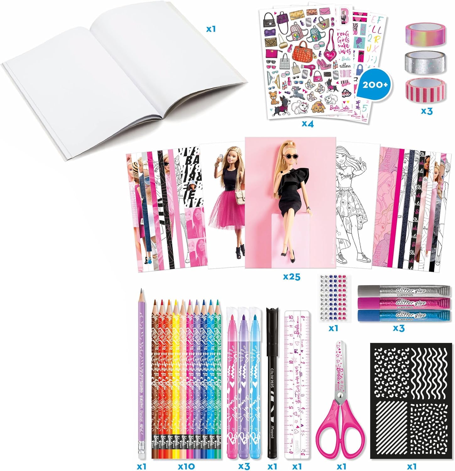 Kit scrapbooking Barbie avec carnet à décorer et 55 accessoires – Image 5