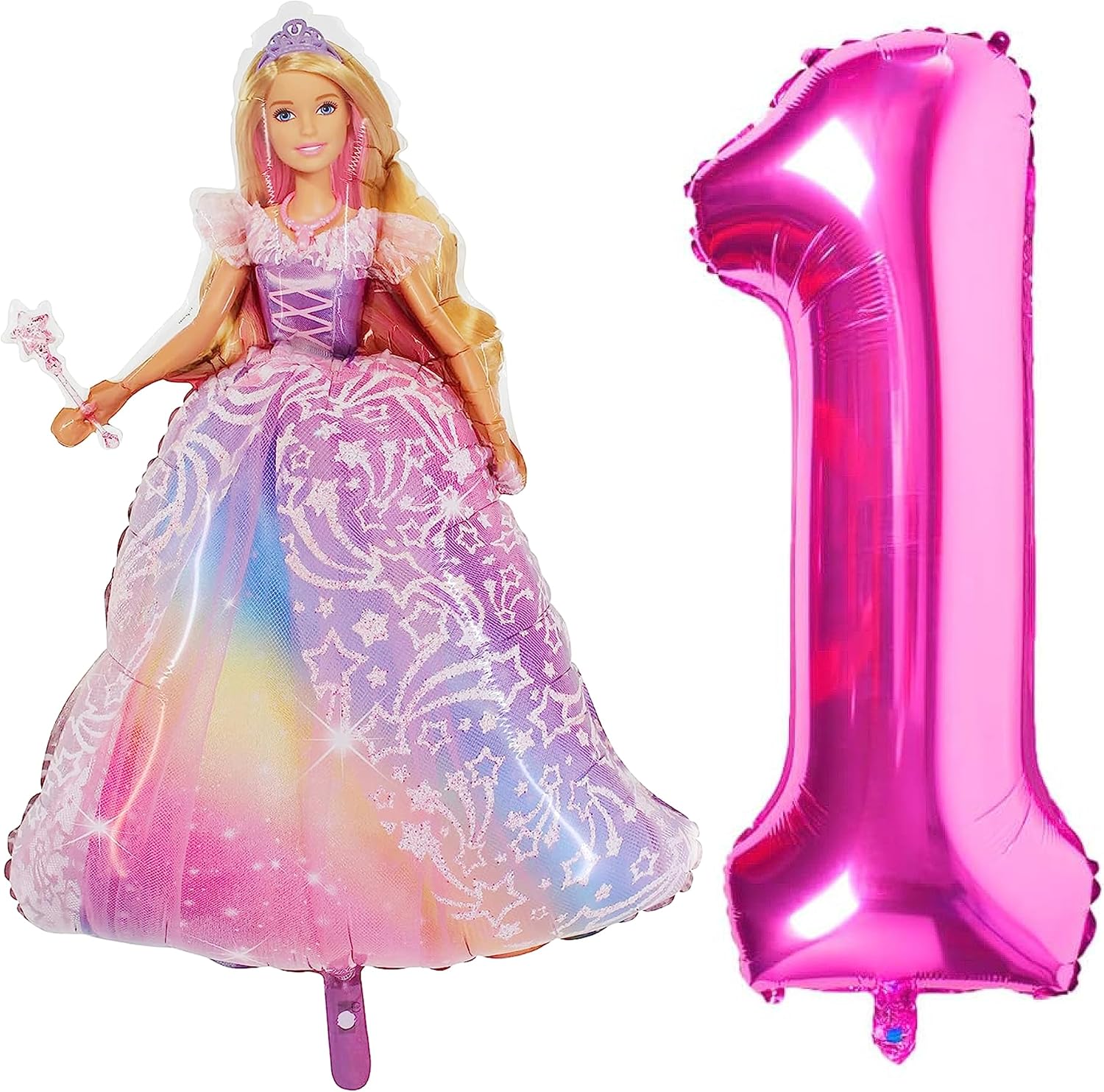 Barbie lot de 1 ballon personnage 106,7 cm et 1 ballon numéroté 101,6 cm – Image 2