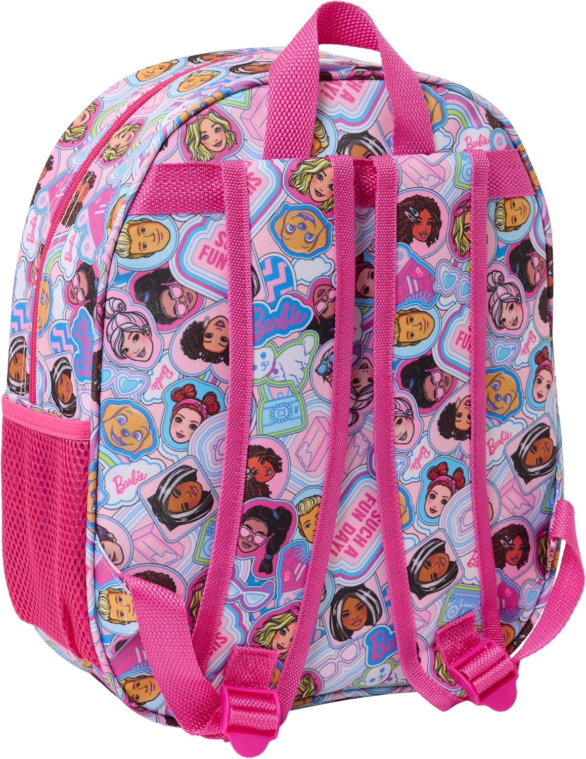 Sac à dos d'école Barbie 3D rose adaptable au chariot – Image 2